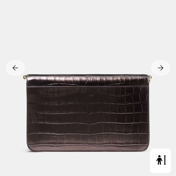 Kate Spade Madison Bag And Card Holder In Metallic Croc Hot Fudge - Picture 4 of 16